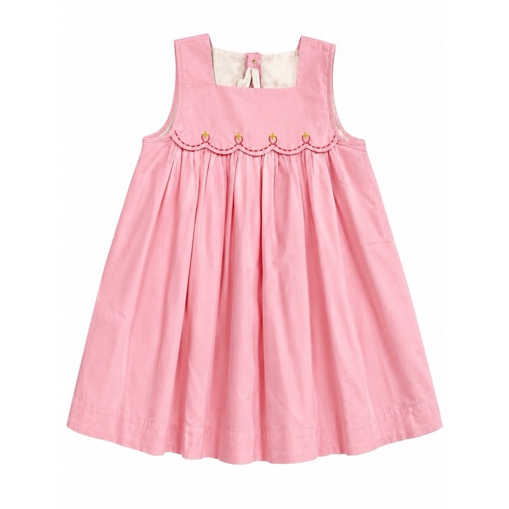The Proper Peony Strawberry Fields Dress‎ 6 Pink Embroidered Preppy Cottagecore